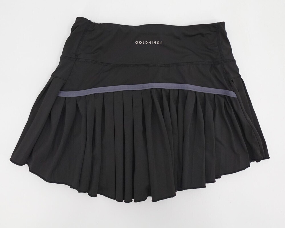 Goldhinge Activewear Skirt Womens Small Black Pleated Tennis Athletic Stretch